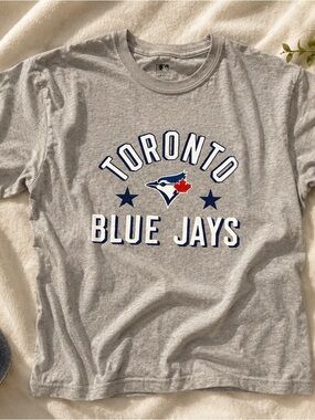 MLB Gray Crewneck Tee with Subtle Logo Print